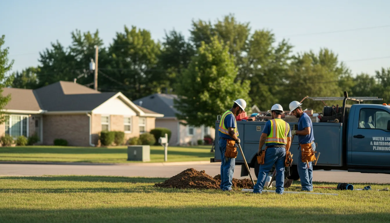 Residential water line and bathroom plumbing service in Middle Point, OH